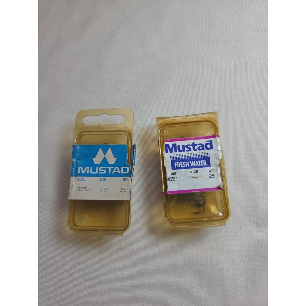 Vintage Mustad Fresh Water Treble Hooks Lot Norway Fishing Tackle Size 12/24